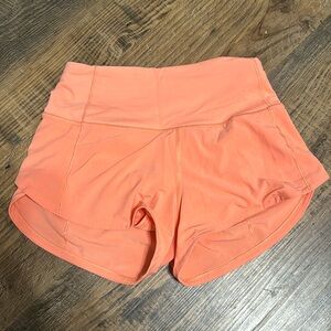 High Rise Lulu Speed Ups Size 0 2.5” (Color: Coral Kiss)